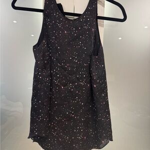 Club Monaco sleeveless Black Top with Pink and white Accents